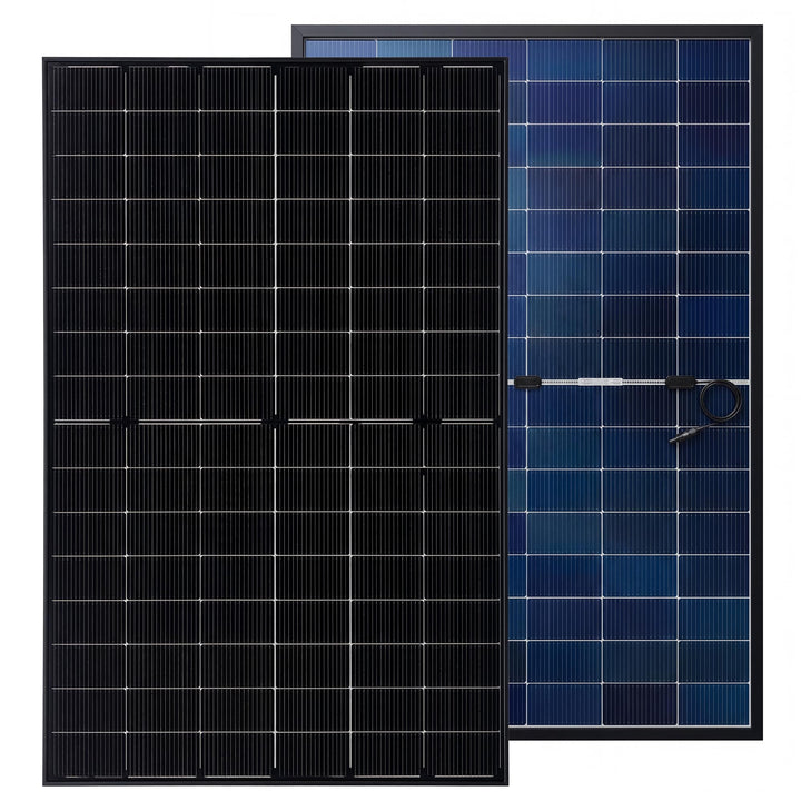 2x 450W Bifaziales Solarmodul, N-Typ Monokristallin 16BB Halbzellen-Modul, Ganz Schwarz Doppelglas,