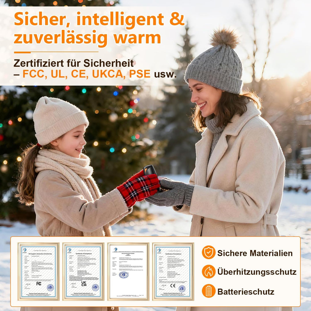 Lepwings Handwärmer Elektrisch 2er-Pack mit Ladecase, 14.000 mAh, Wiederverwendbare Taschenwärmer, B