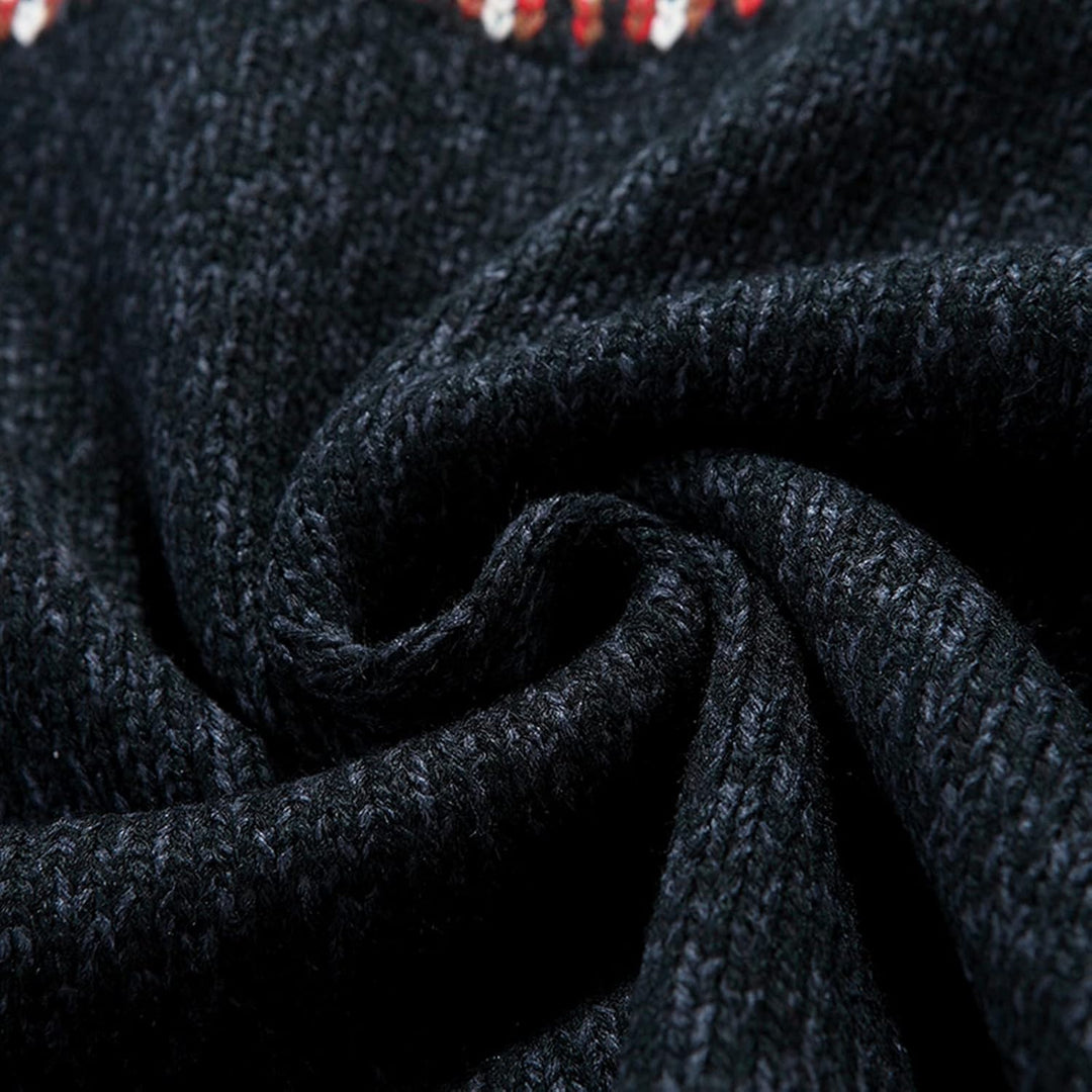 Herren Strickpullover Crewneck Zipper Winterpullover Pullover, Blau