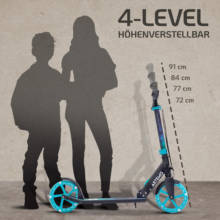 Apollo Artemis City Roller - Höhenverstellbarer Scooter für Kinder, Teens und Erwachsene, Tretroller