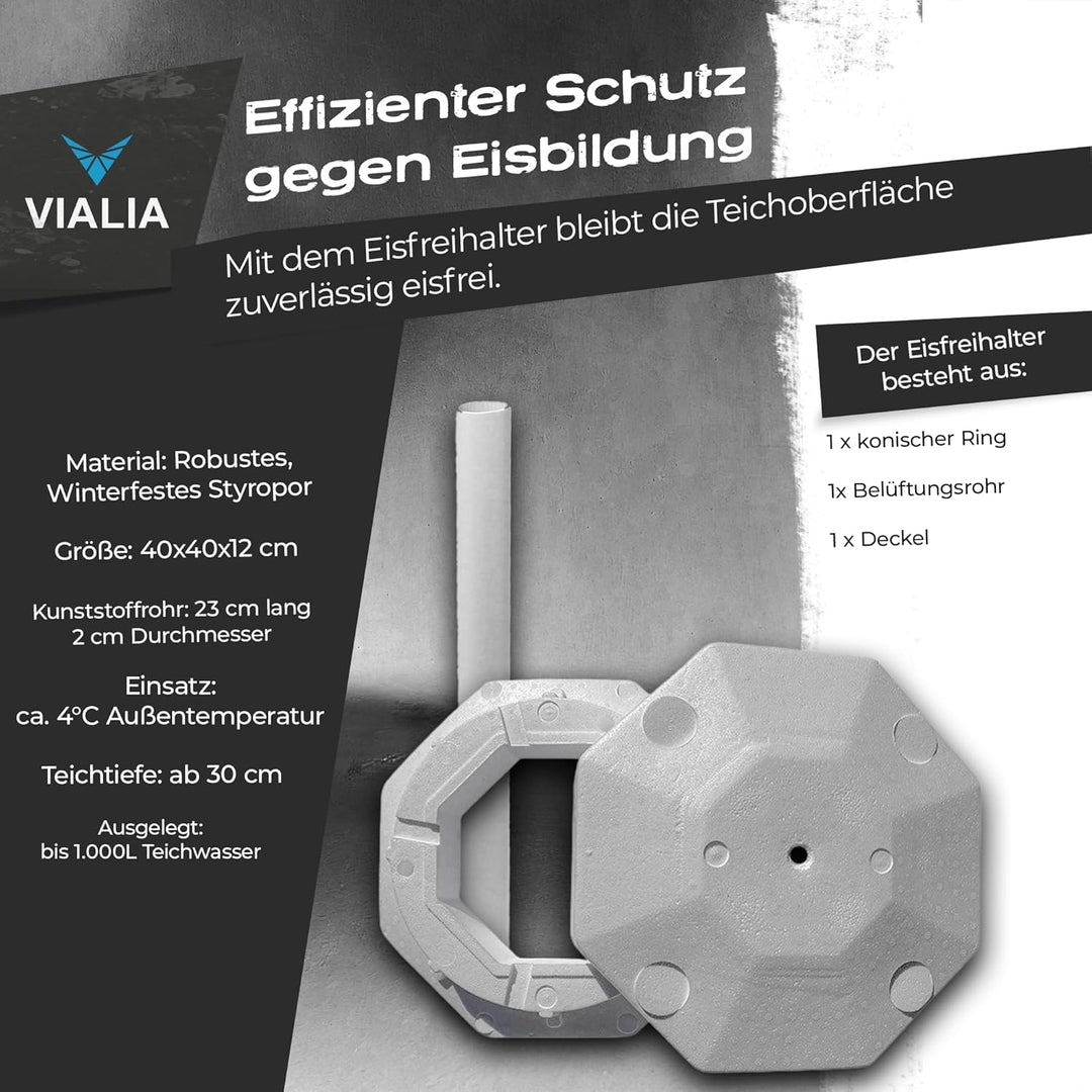 Eisfreihalter 40 cm Durchmesser Gartenteich Styropor Eisfreihalter für einen eisfreien Teich im Wint