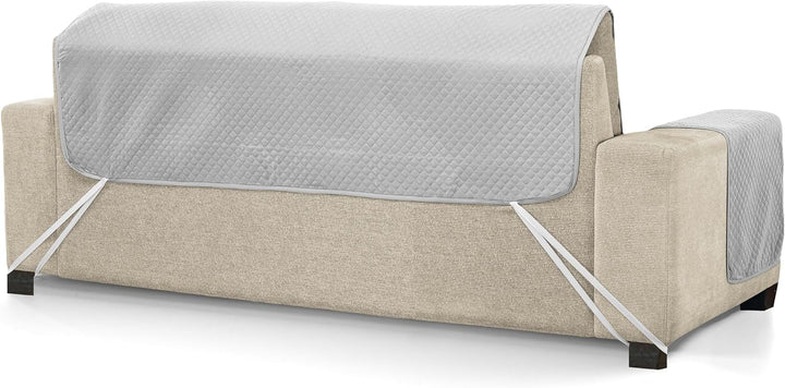 Martina Home Diamond Sofabezug, gesteppt, wendbar, grau-anthrazit, 4-Sitzer Grau/Anthrazit 4 Plätze,
