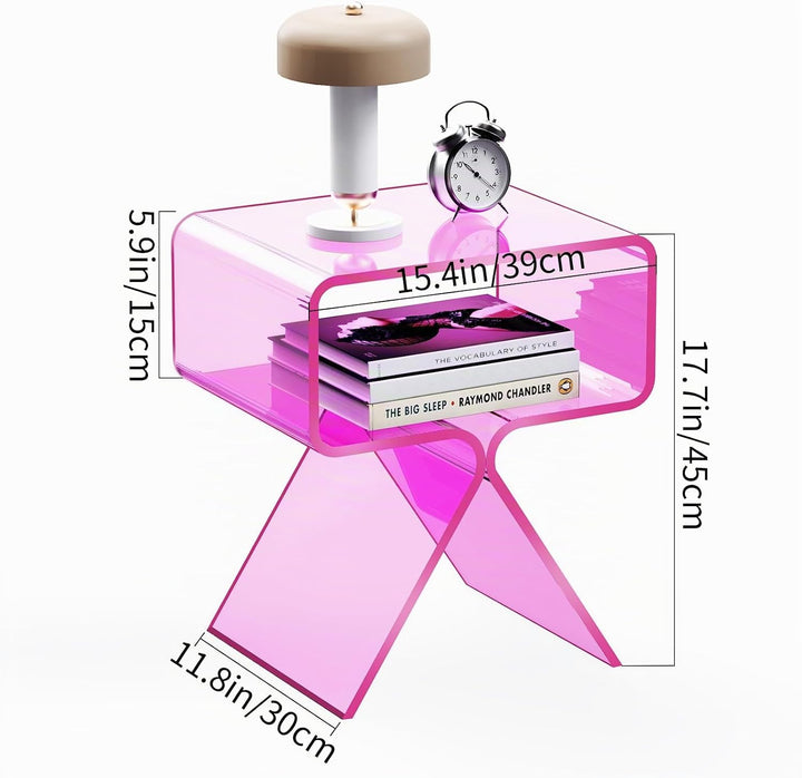 solaround Acryl Nachttisch Beistelltisch, Pink Rosa, Rosa