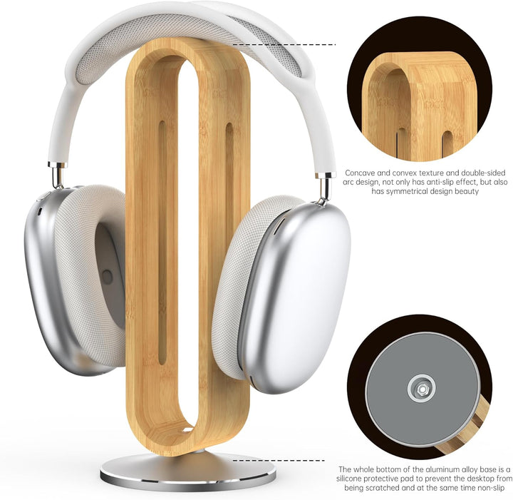 Kopfhörer Ständer Holz Schreibtisch U Form Headset Halterung Aluminium Gaming Kopfhörer Aufbewahrung