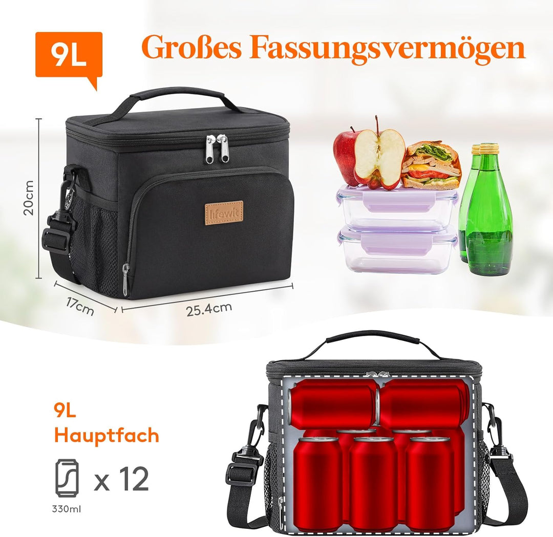 Lifewit Isolierte Kühltasche, Wiederverwendbare Lunchtasche, Tragbare Kühlbox, weiche Tragetasche, a