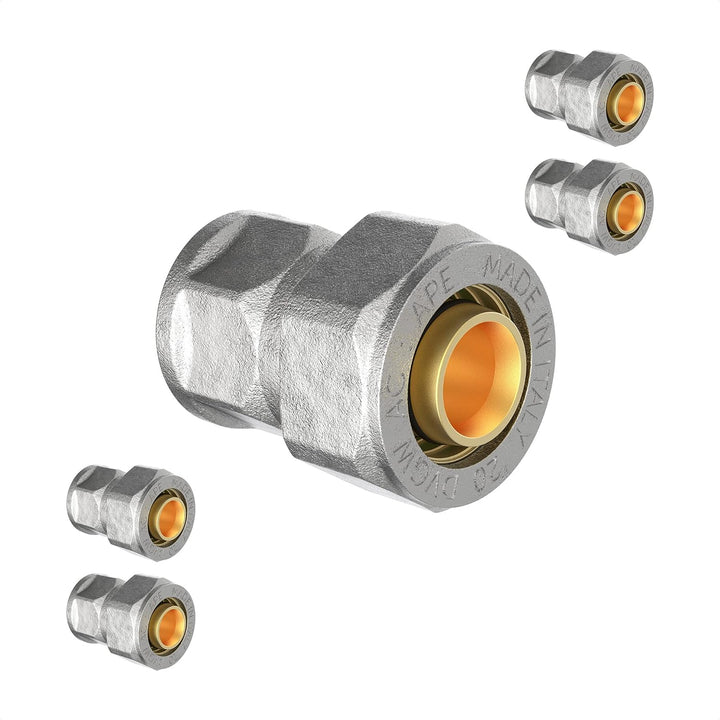 KIRCHHOFF | MSVR Rohr | 5er Set | Klemmringverschraubung 20 mm x 1/2" | Aluverbundrohr | für Heizung