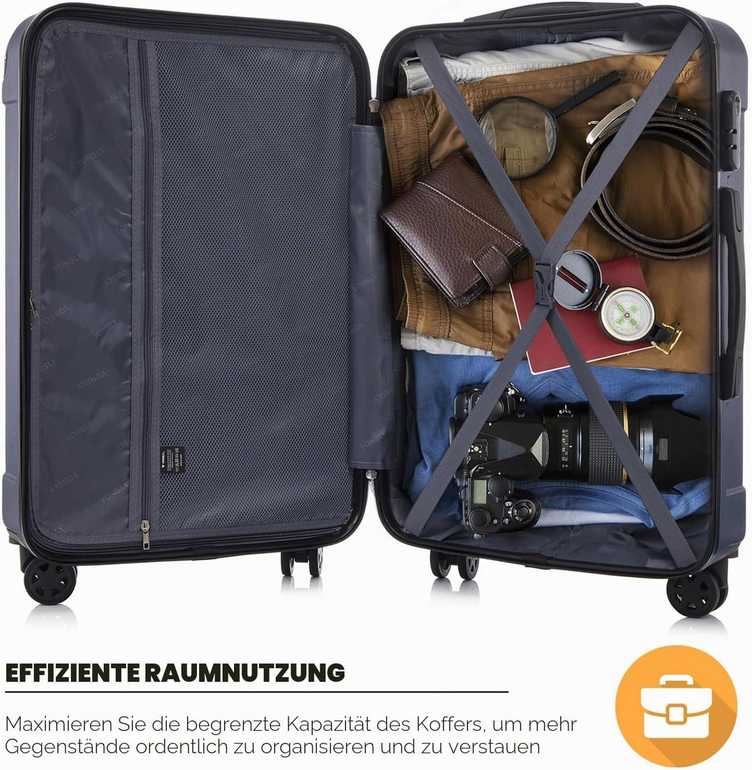 Koffer Suitcase Set, Trolley Reisekoffer, Rollkoffer Handgepäck, Kofferset, Gepäckset mit 4 Rollen 3