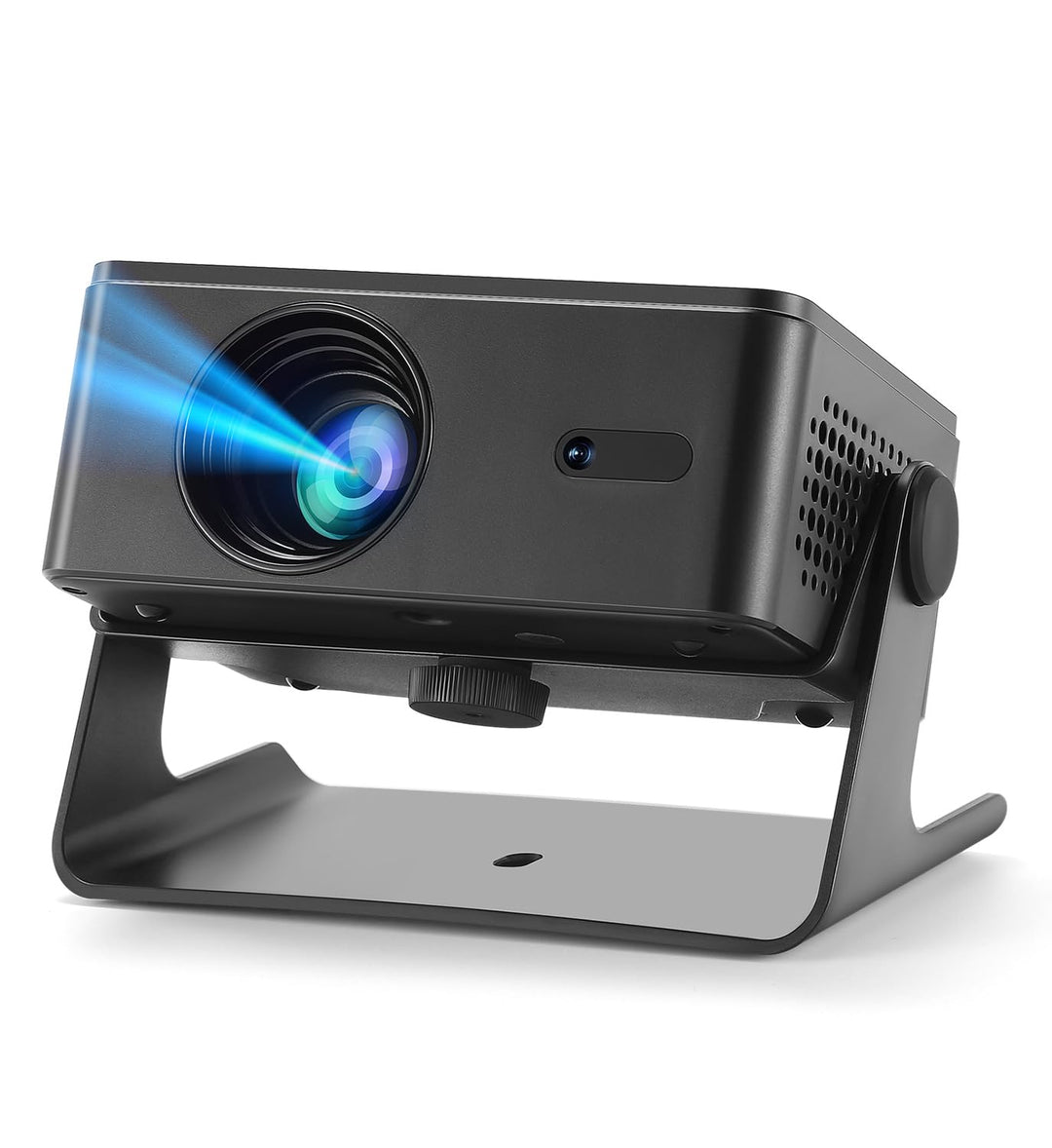Smart Beamer,360° Drehbar/Elektrischer Fokus/Trapezkorrektur,Mini Projektor HD 1080P Unterstützt,WiF