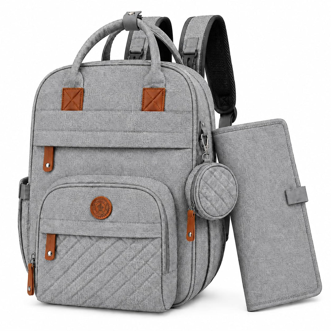 Wickeltasche Baby Wickelrucksack mit Wickelunterlage &amp; Kinderwagenbefestigung, grosser wasserabweise