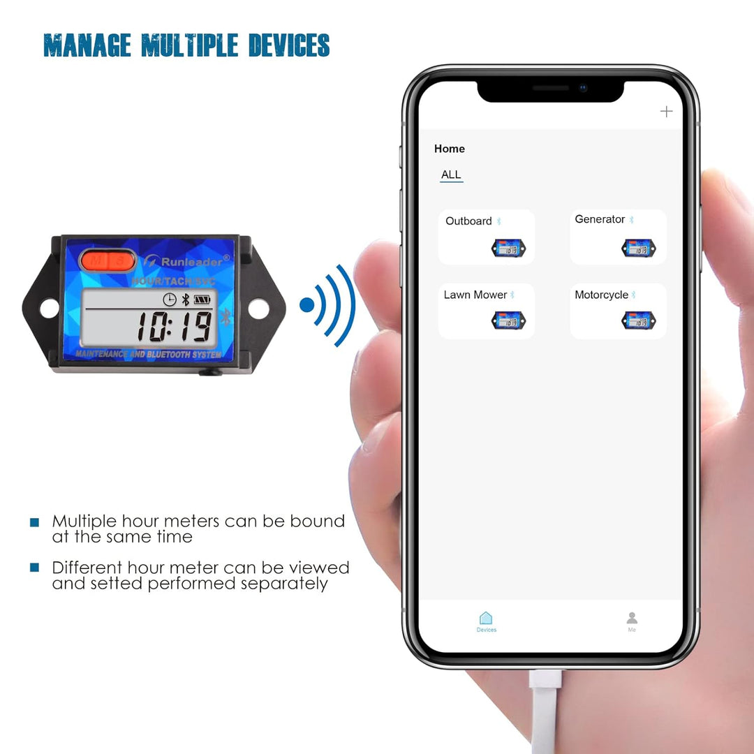 2 PCS of Runleader RL-HM027BT Digitaler Bluetooth-Drehzahlmesser, Batterie austauschbar.