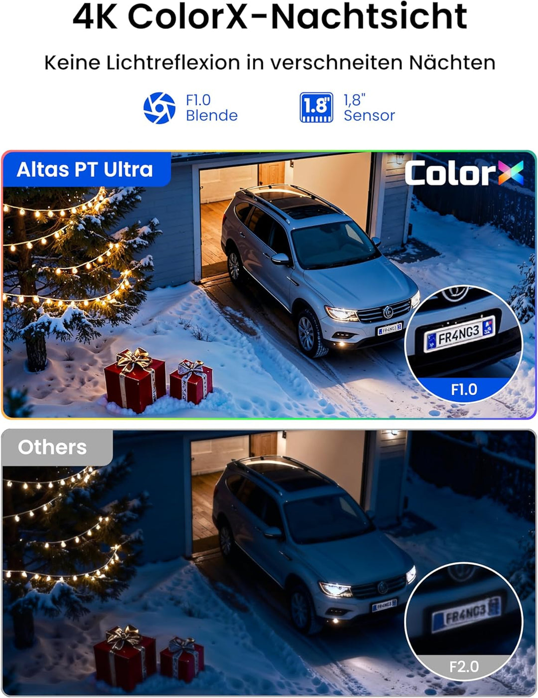 Reolink Altas PT Ultra, 4K Solar Überwachungskamera Aussen Akku mit Daueraufzeichnung, ColorX-Nachts