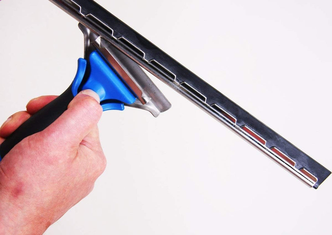 LEWI Fensterwischer & Fensterabzieher Set 15cm – Profi Einwischer mit Mikrofaserbezug & Abzieher mit