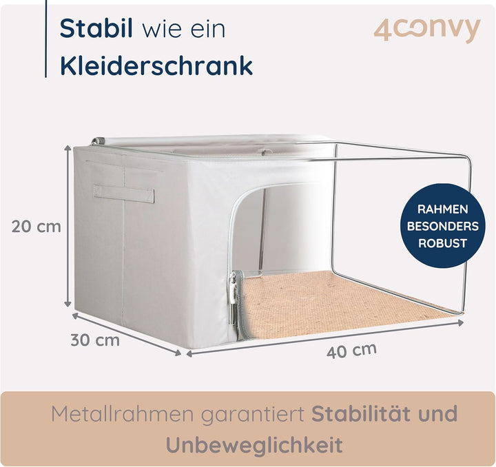 4CONVY Feste faltbare Kleideraufbewahrung Box mit Reissverschlüss - Aufbewahrungstasche für Bettdeck