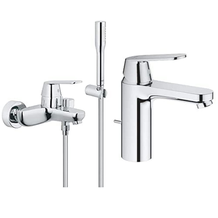 Grohe Eurosmart Cosmopolitan Badarmaturen Einhand-Wannenbatterie (DN 15, mit Brausegarnitur) chrom &