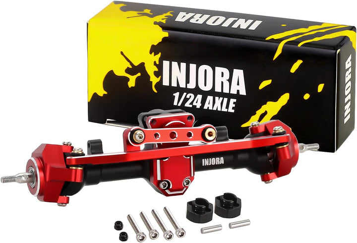 INJORA RC Achse Vorder CNC Aluminium mit 13T Schneckengetriebe für Axial SCX24 Deadbolt C10 JLU Glad