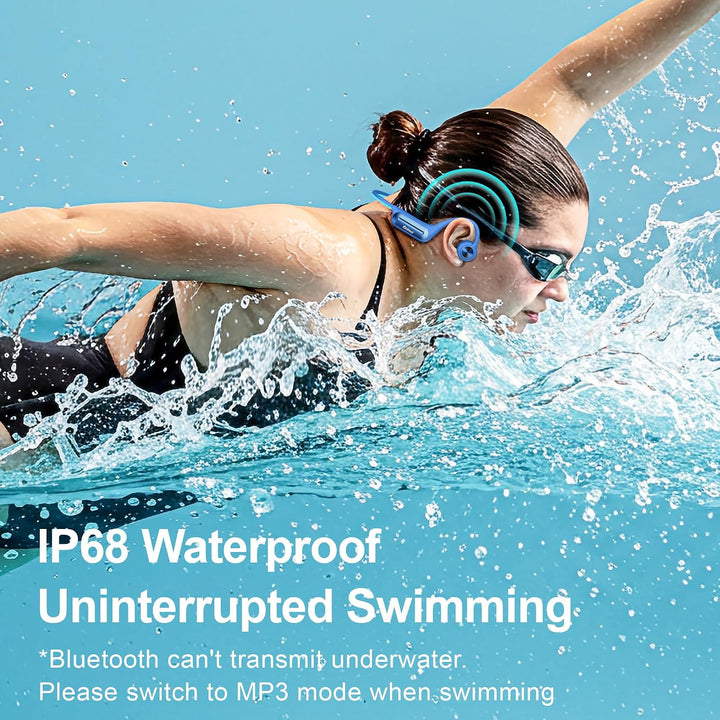 Bluetooth 5.3 Kopfhörer, Knochenleitung, Schwimmen, IP68, wasserdicht, MP3 Speicher 32G, für Sport,