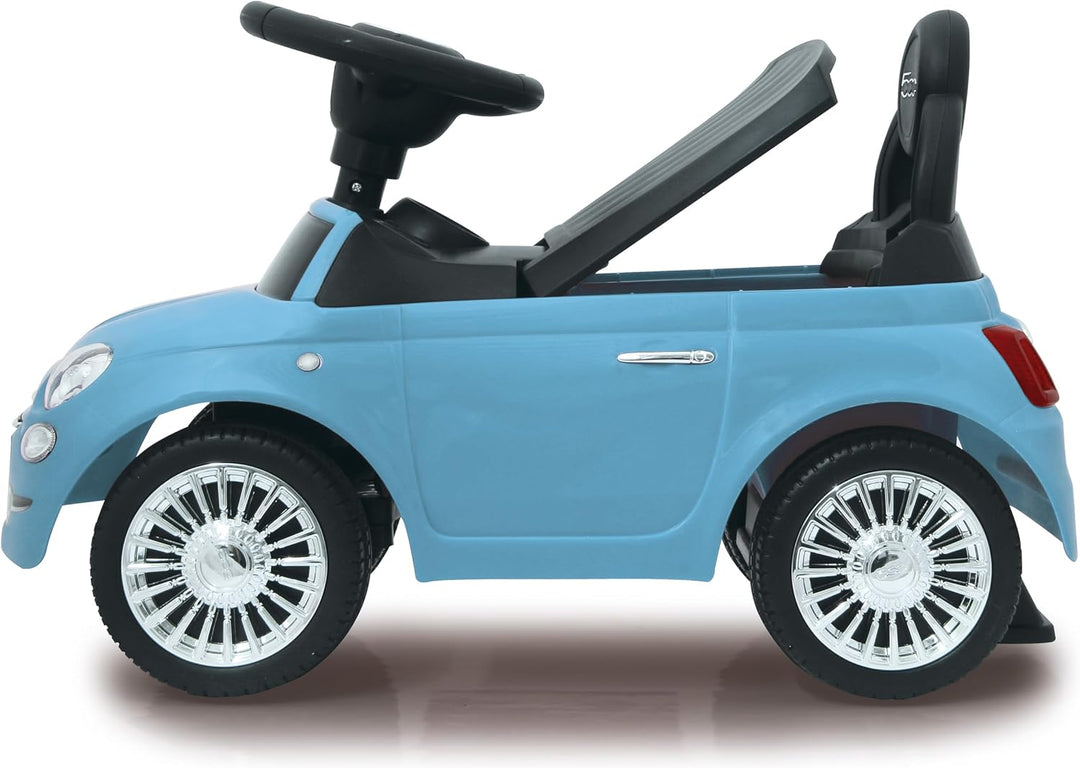 JAMARA 460327 - Rutscher FIAT 500 blau - offiziell lizenziert, Kofferraum unter der Sitzfläche, Schu