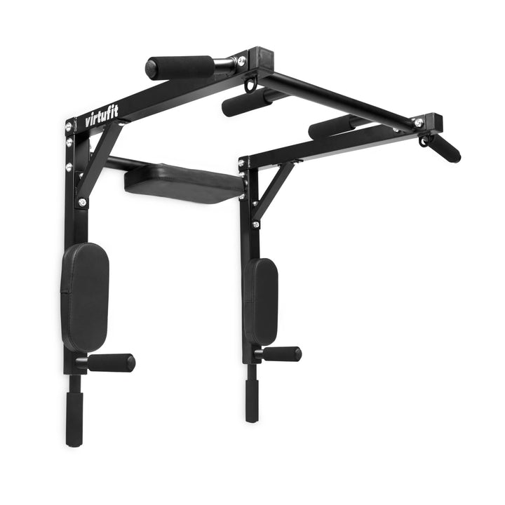 VirtuFit Pull-up and Dip-Rack - Klimmzugstange zur Wandmontage, Multifunktionale Dip Station für Hau