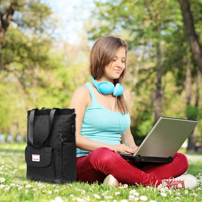 FANDARE Unisex Rucksack Casual Schultertasche mit USB Ladeanschluss Gepäckband Schultasche Daypack f