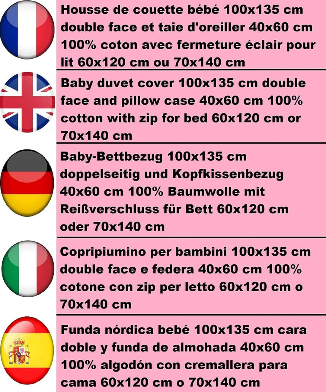 Bettbezug für Babys, 100 x 135 cm und Kissenbezug 40 x 60 cm | Bettwäsche Marie Aristochats für Bett