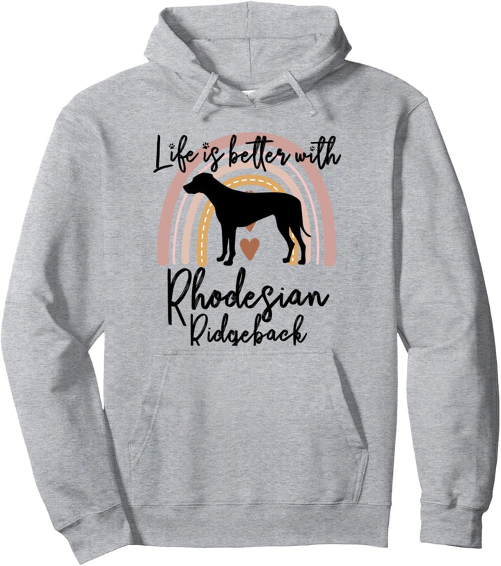 Life Better Rhodesian Ridgeback Regenbogen-Hund Damen Pullover Hoodie
