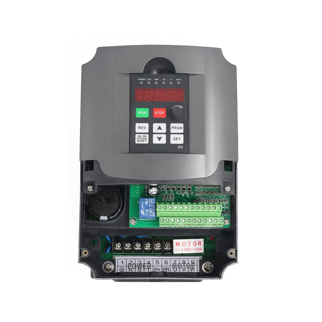 RATTMMOTOR VFD 3kW 220V 3 Phasen Frequenzumrichter CNC Umrichter mit 2m Verlängerungskabel für Spind