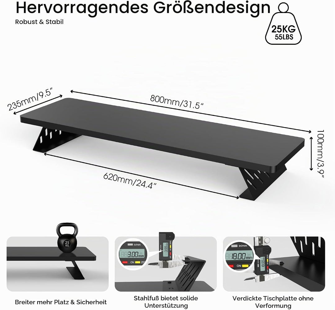 Fenge Dual Monitorständer mit Modernen Metallfüssen Multifunktionaler Bildschirmständer für Computer