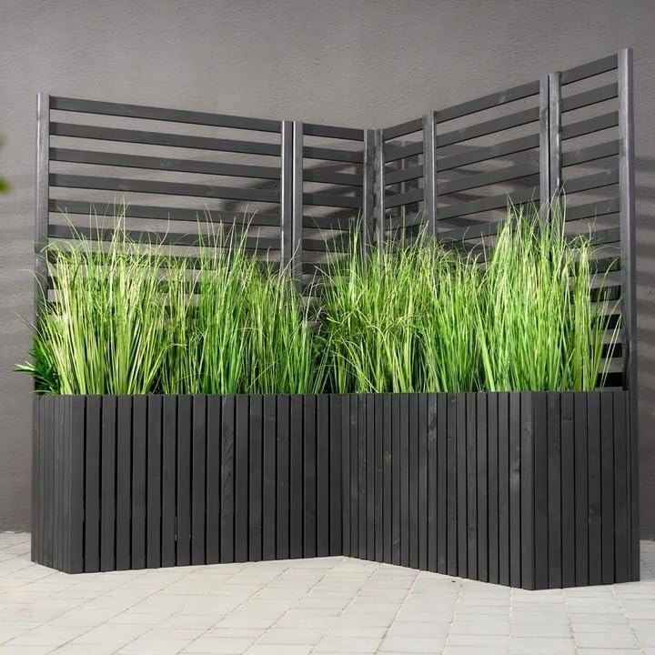 Modulares Rankgitter 50cm hoch – Spalier für Homerzo Pflanzkübel – Erweiterbare Holz Gitterwand für