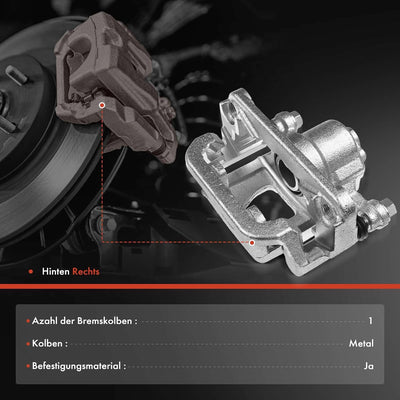 Frankberg 1x Bremssattel Bremszange Hinten Rechts Kompatibel mit Sorento I JC 2.4L-3.5L 2002-2009 Re