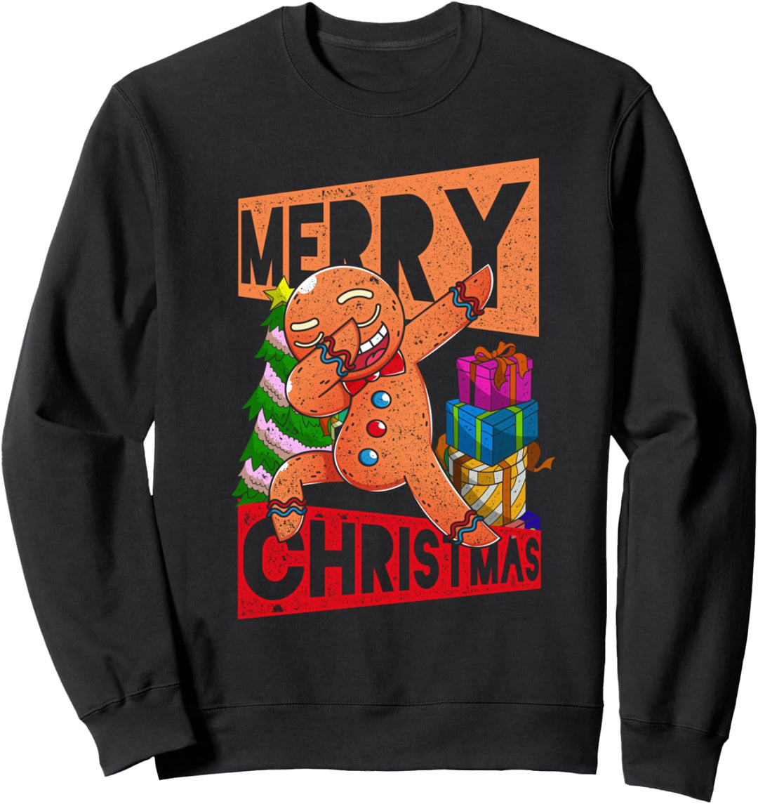 Dabbing Lebkuchen Pajama Geschenk Weihnachten Sweatshirt