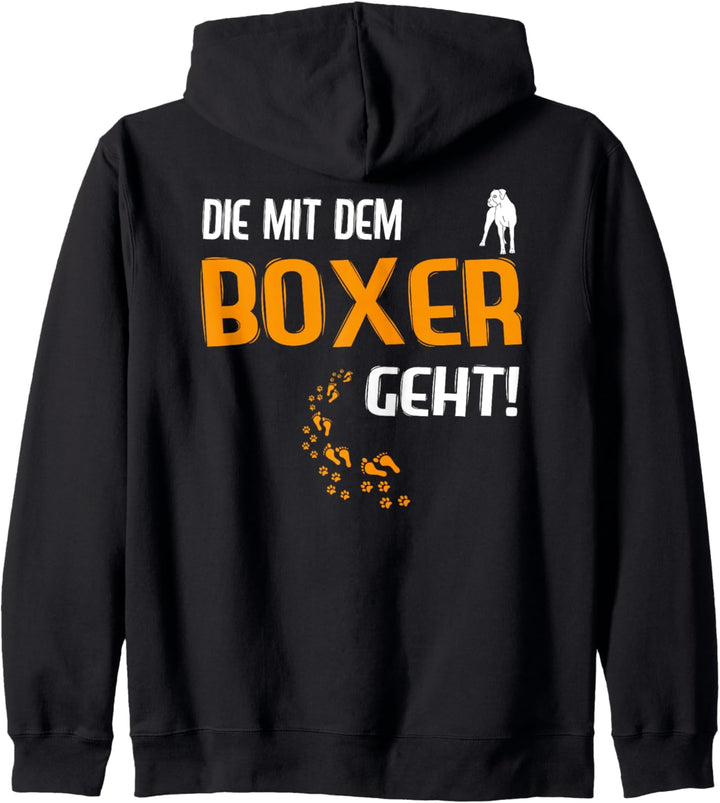 Frauchen Gassi Outfit Hunde Mama Die Mit Dem Boxer Geht Kapuzenjacke