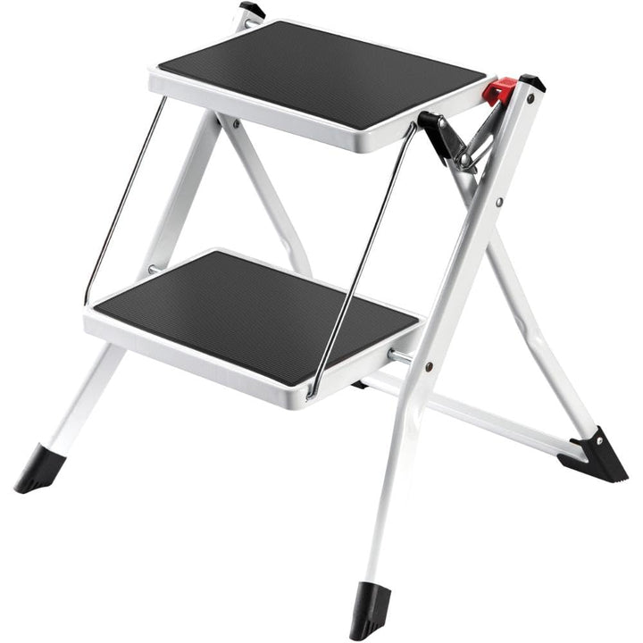 MSV Klapptritt Trittleiter Haushaltsleiter ca. 49 x 49 x 45 cm, belastbar bis 150kg, 2 grosse Stahl-