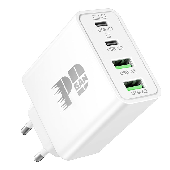 65W USB C Ladegerät, 4-Port GaN Schnellladegerät für MacBook Pro 16/15/14 Zoll, MacBook Air M1/M2/M3