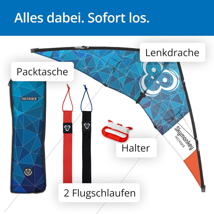 Skymonkey Lenkdrachen Fastrider 2-Leiner - 127 cm, Galaxyblue, Galaxyblue