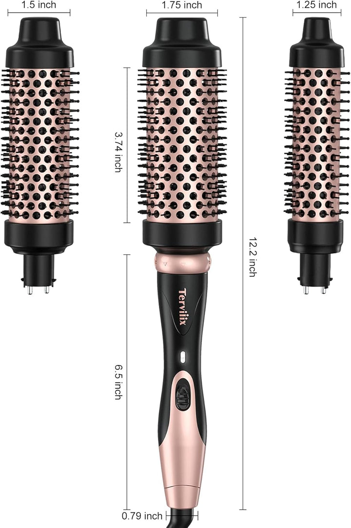 Terviiix Thermal Brush Set 3-in-1, One Temp 200℃ Heisse Bürste für mittleres bis dickes und grobes H