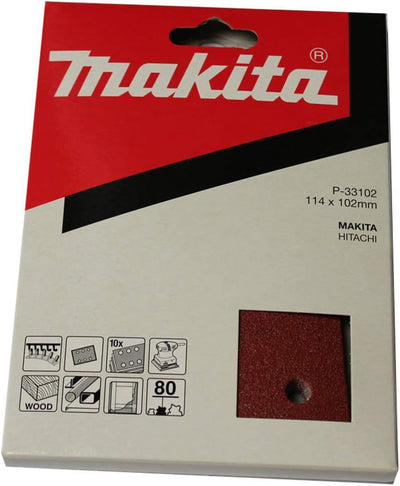 MAKITA Klett-Schleifstreifen 114 x 102 Korn 80 (10 St) Inhalt: 10 Stk Korn 80, Inhalt: 10 Stk Korn 8