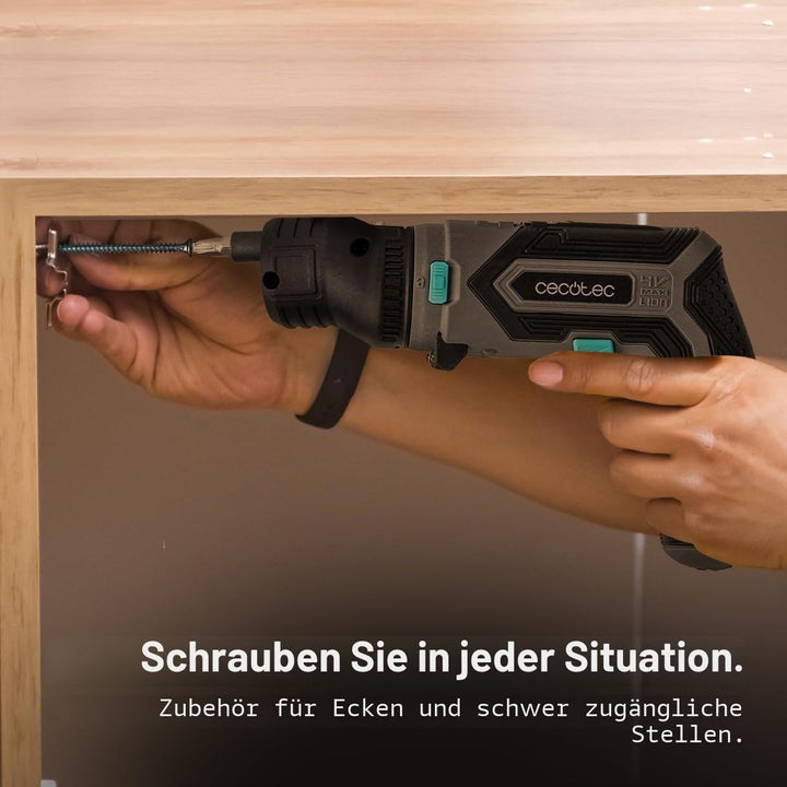 Cecotec Elektrischer Schraubendreher PowerGyro 3500 X-treme Set. Leistungsstark 6Nm, 4V 1500mAh Akku