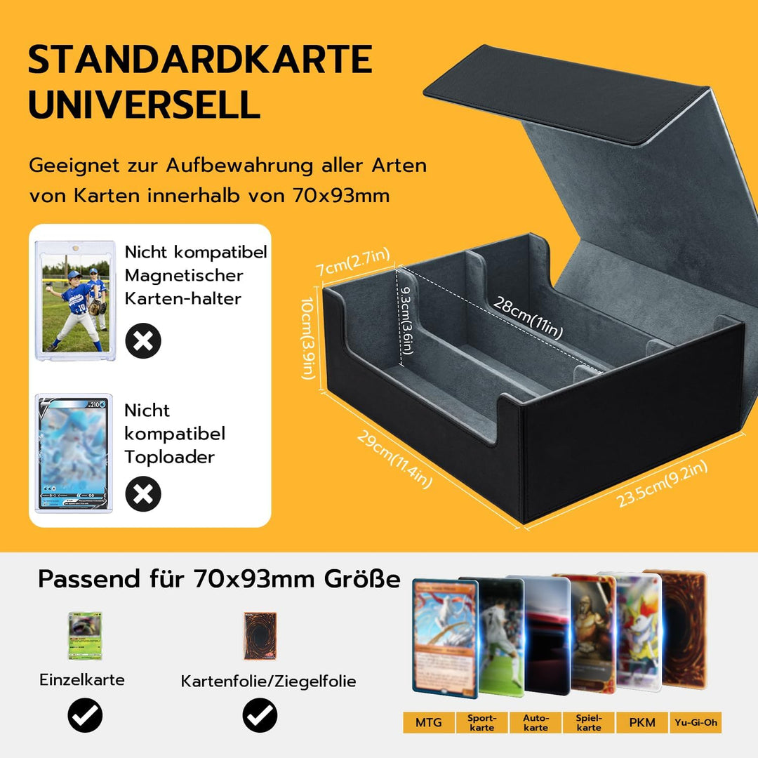 Card Deck Box for MTG,Gathering Kartenbox für 1800+ Karten mit Trennwänden,PU Leder Starkes Magnetic