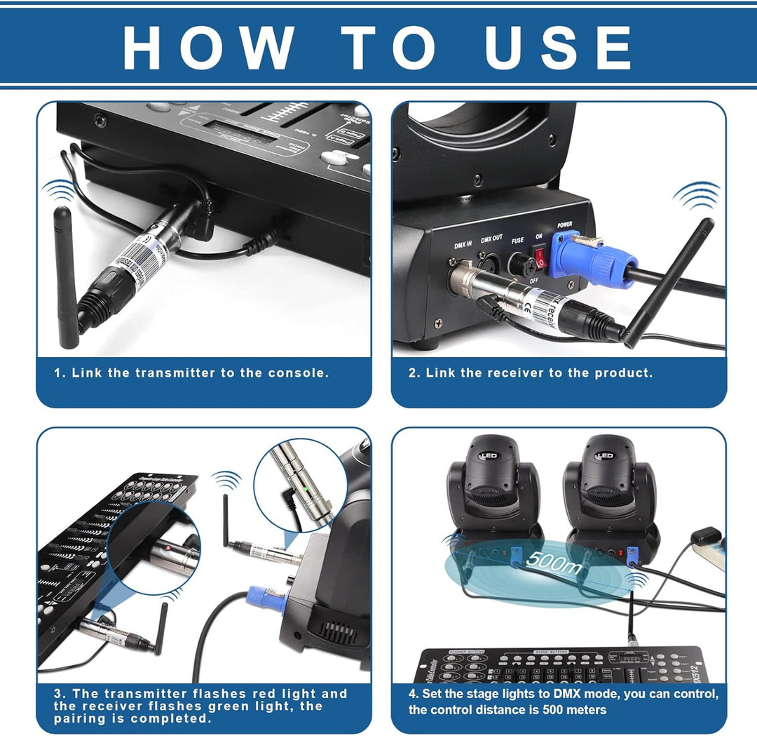 Wireless DMX Controller, Wireless DMX512 Transmitter/Empfänger LED Beleuchtung Licht Controller Arbe