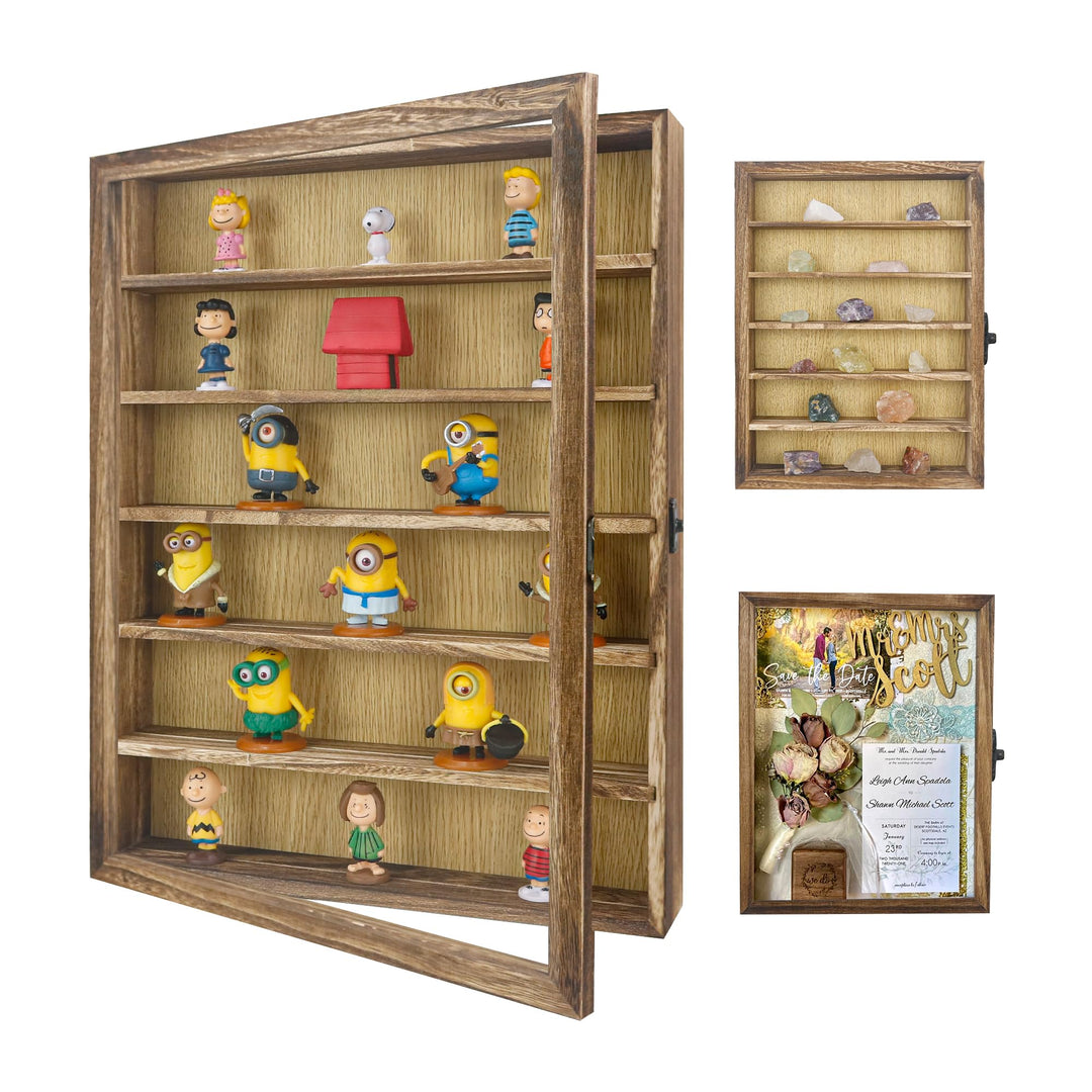 FramePro 3D Bilderrahmen 30x40 Grosse Schattenbox Vitrine Rahmen mit Glasfenstertür Erinnerungsstück