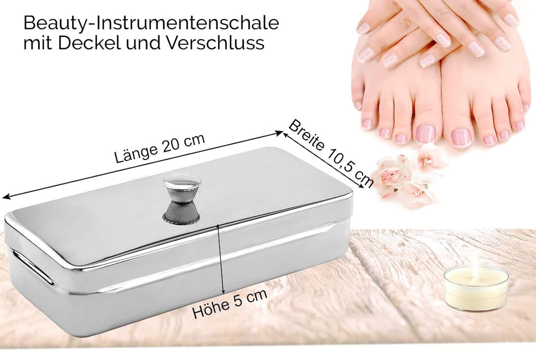 Wanne Schale Behälter mit Deckel Instrumentenwanne Edelstahl Rostfrei