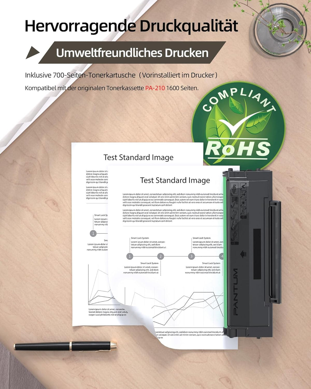 PANTUM P2502W/P2500W Schwarzweiss-Laserdrucker mit WiFi-Unterstützung und AirPrint, 22 Seiten pro Mi