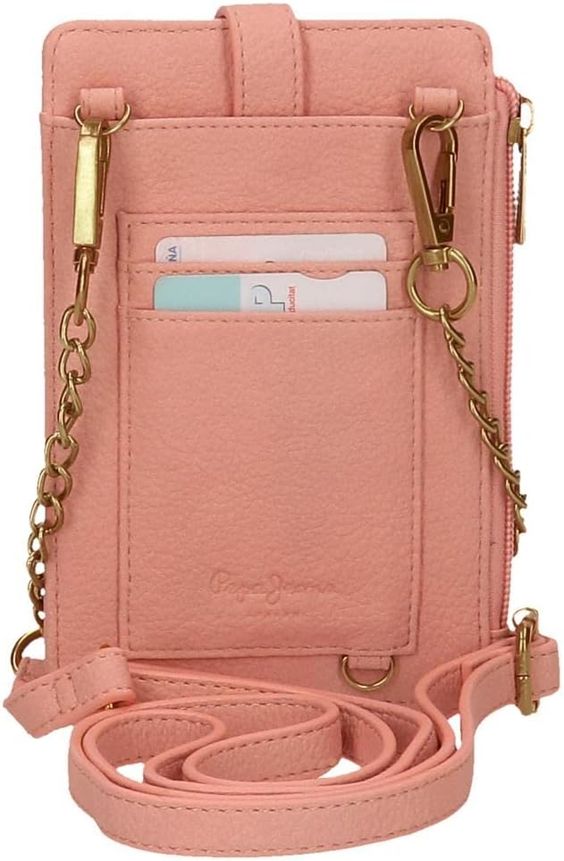 Pepe Jeans Diane Umhängetasche Handyhalter Pink 9,5x16,5 cm Kunstleder Rosa mobile Umhängetasche, Ro