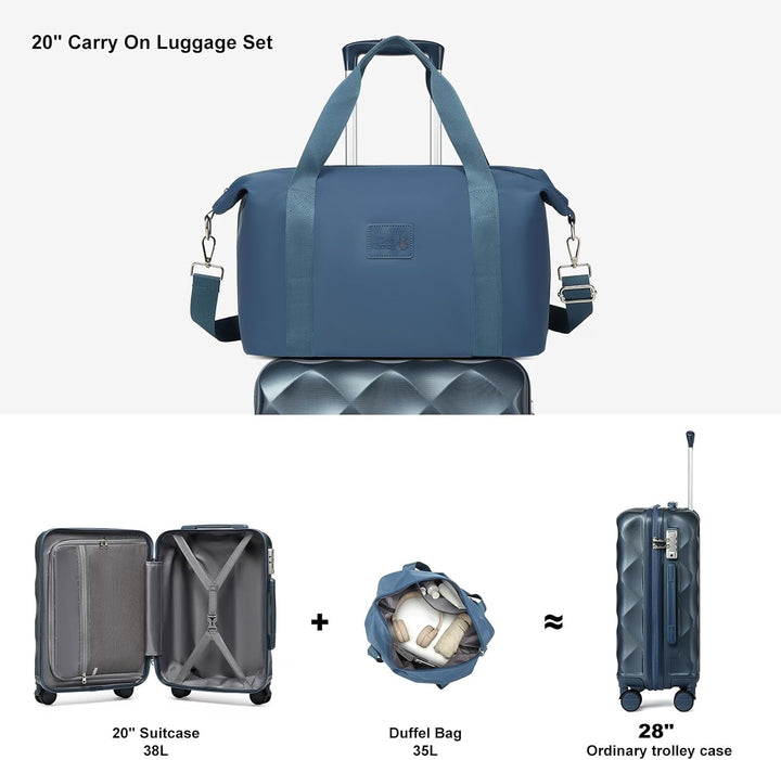 Sea choice Handgepäck Koffer Trolley ABS Leicht Reisekoffer Hardschale 4 Rollen und TSA Schloss Mit