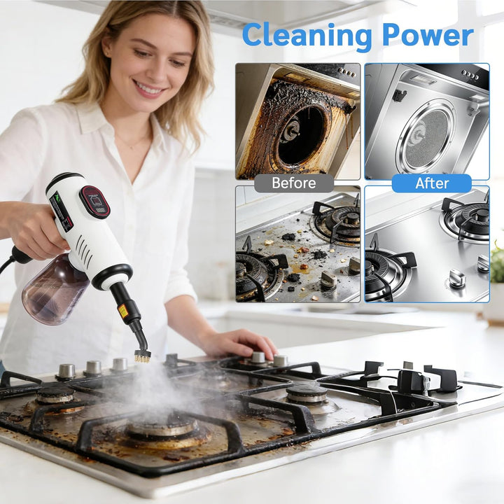 1500W Handdampfreiniger, 15 Sekunden Aufheizzeit, 3 Geschwindigkeitsstufen, 600ml Wassertank Steam C