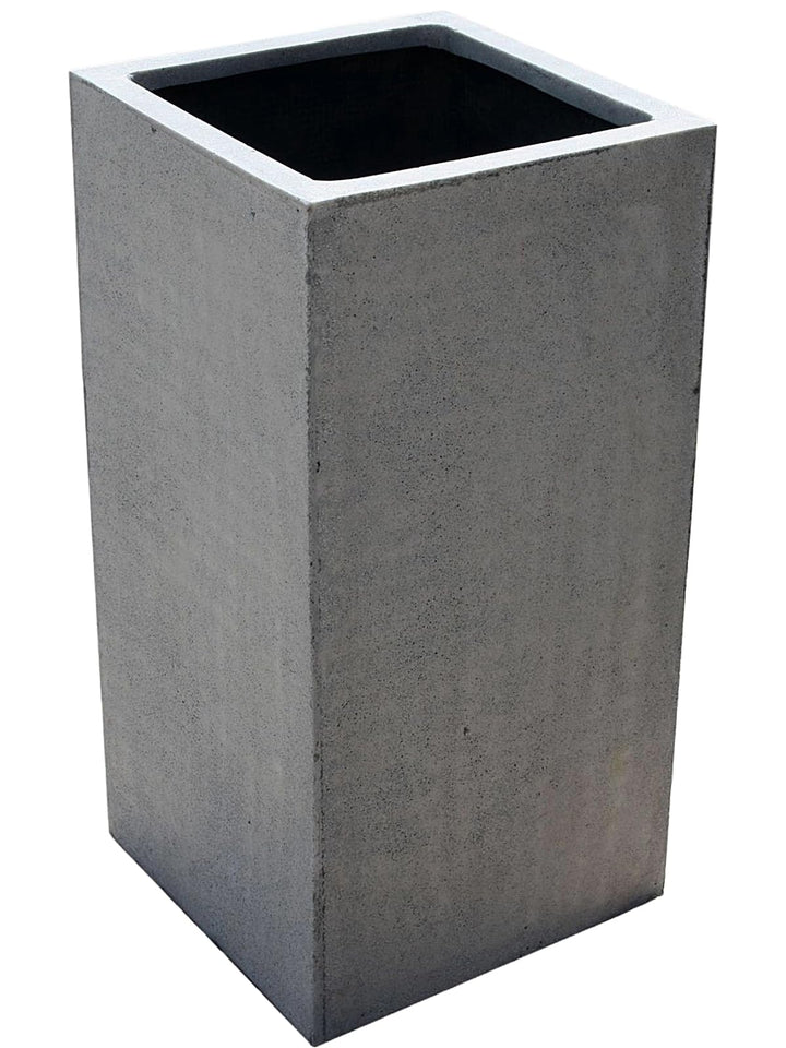 VIVANNO Pflanzkübel Blumenkübel Pflanzsäule Übertopf Fiberglas Beton-Design grau Block (Block 75x30x