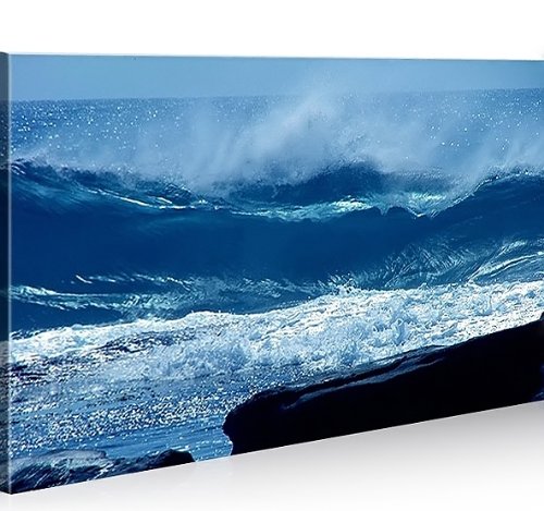 islandburner Bild Bilder auf Leinwand Waverunner Wellen Meer 1p XXL Poster Leinwandbild Wandbild Dek