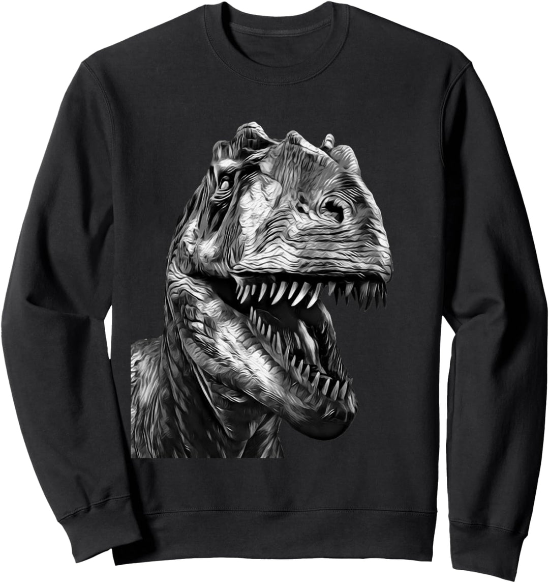 T-Rex Tyrannosaurus Rex Dinosaurier Schwarz-Weiss-Design Sweatshirt