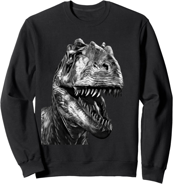 T-Rex Tyrannosaurus Rex Dinosaurier Schwarz-Weiss-Design Sweatshirt