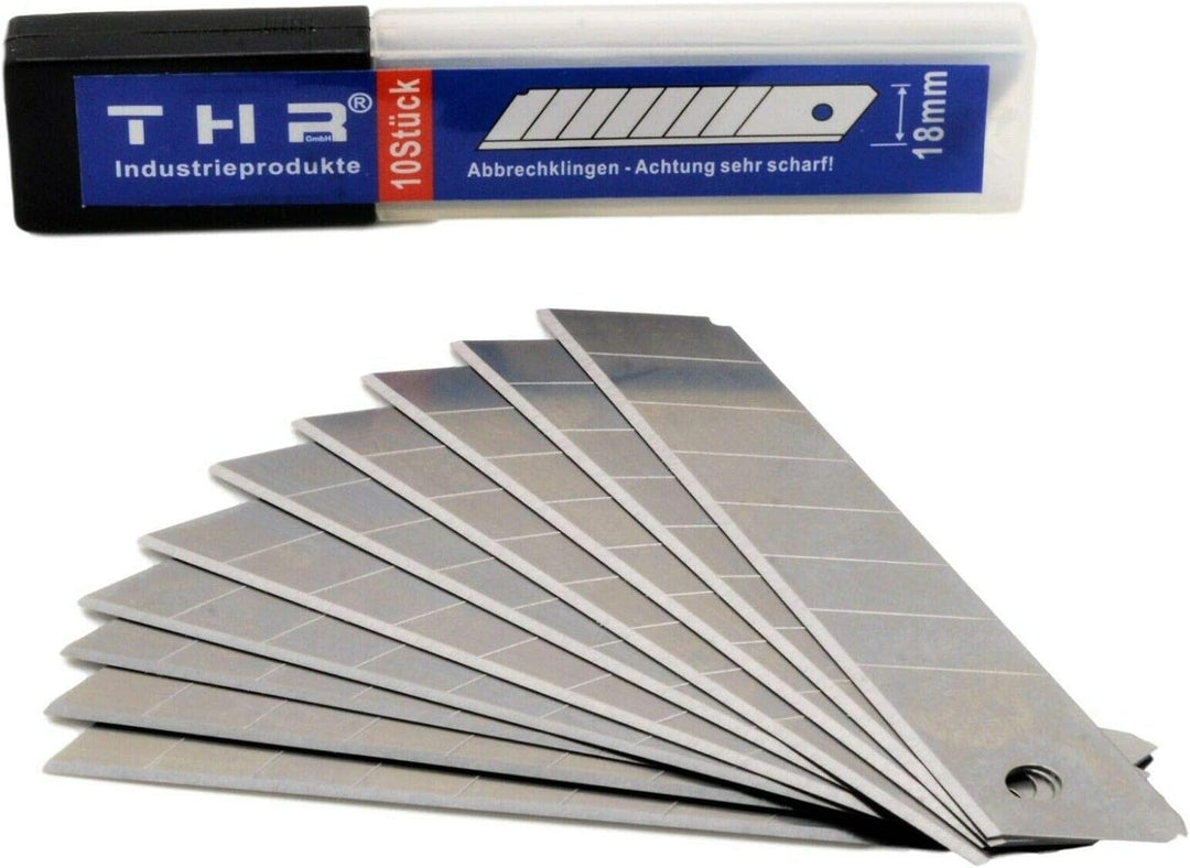 THR Industrieprodukte 5 Stück Alu Profi Cuttermesser THR Druckguss Teppichmesser 18mm Abbrechklinge